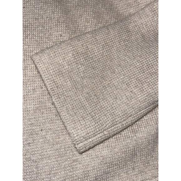 Talbots Wool Blend Beige Cardigan Knit Sweater Size Medium Open Front Pockets - Picture 4 of 8